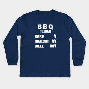 BBQ timer with beer glasses Kids Long Sleeve T-Shirt